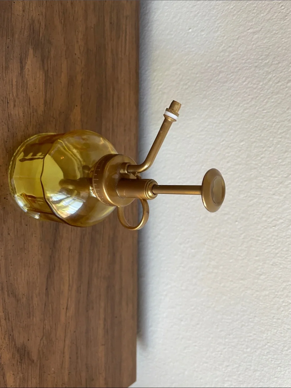 Amber Glass Plant Mister with Brass Pump - Home Bath